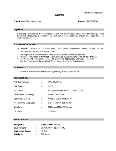 Software Engineer Resume Summary For Fresher Coverletterpedia