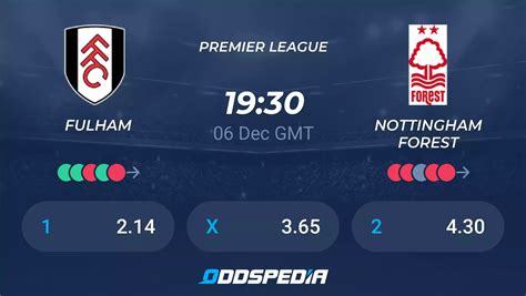 Fulham vs Nottingham Forest» Predictions, Odds, Live Score & Stats