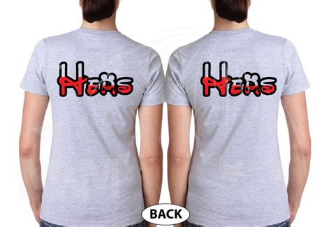 Lgbt Lesbian Hers Couple Matching Shirts Married With Mickey