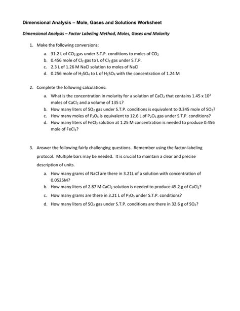 Dimensional Analysis Worksheet Answer Key E Streetlight