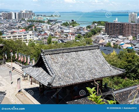 Scenic View Over The City Of Otsu And Lake Biwa From Miidera Temple