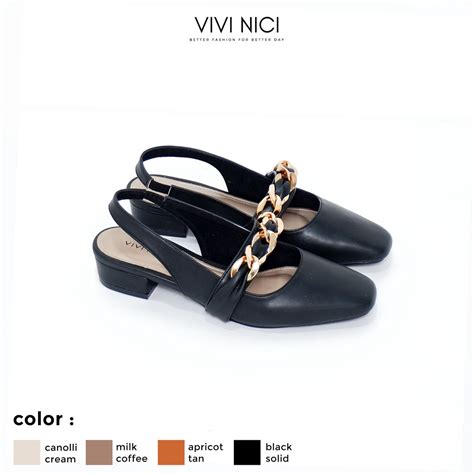 Jual VIVI NICI Reine Sepatu Sandal Mules Wanita Hak 3 Cm Shopee