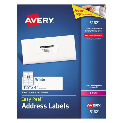 Title: Avery 5162 Template - Customizable And Efficient Labeling ...