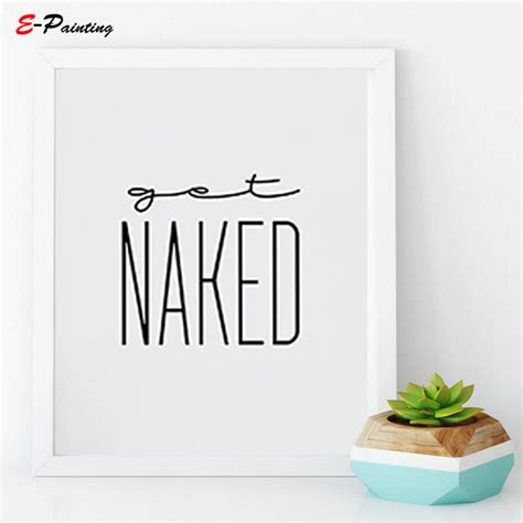 Modern Get Naked Funny Bathroom Wall Art Canvas Painting Poster