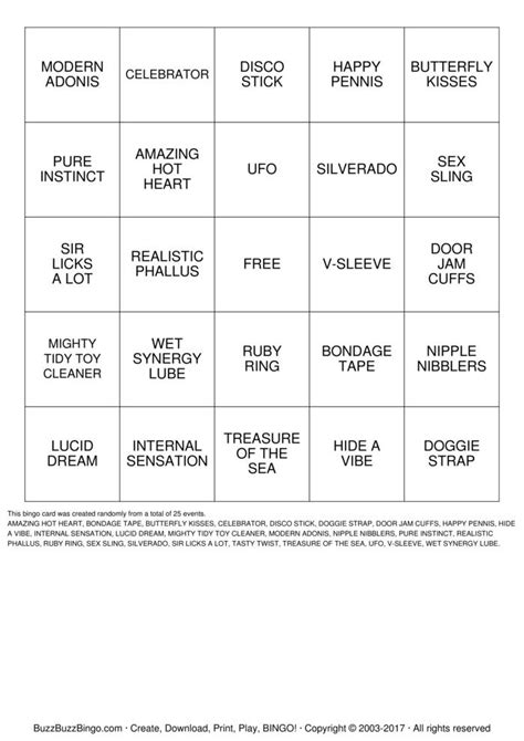 Adult Bingo Cards - Orgy Couple