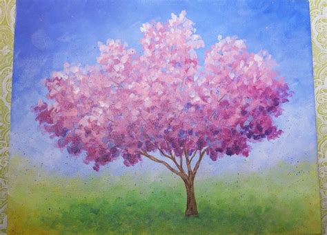 Cherry Blossom Tree Acrylic Painting Tutorial