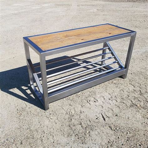 Bench Entryway Organizer Storage Bench Rustic Bench Steel | Entryway ...