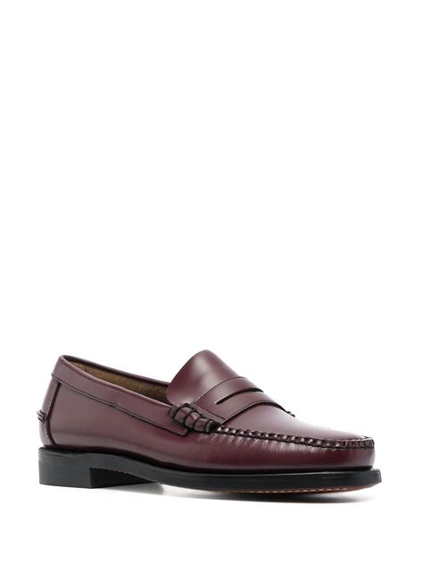 Sebago Polished Leather Penny Loafers Farfetch