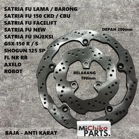 Jual Sepasang Piringan Cakram Baja Depan Belakang Baja Satria Fu 150