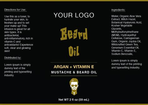 Beard Oil Label Template - printable label templates | printable label ...