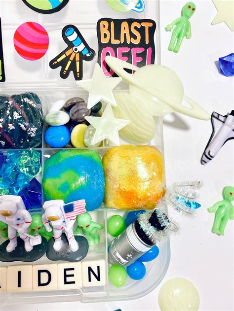 Personalized Space Play Dough Kit Space Sensory Kit Rocket Etsy