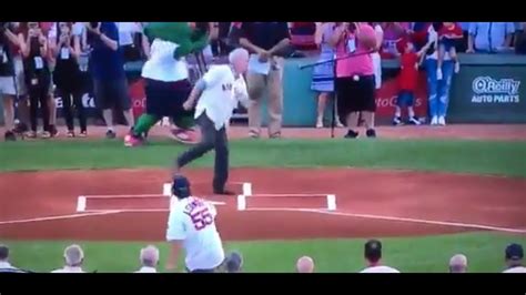 First Pitch At Red Sox Game Drills Photographer Below The Belt Youtube