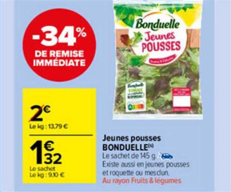 Promo Jeunes Pousses Bonduelle Chez Carrefour Market Icatalogue Fr