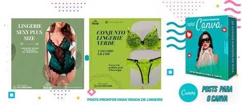 Pack De Posts Prontos Sex Shop E Venda De Lingerie Legendas No Canva Divulga A