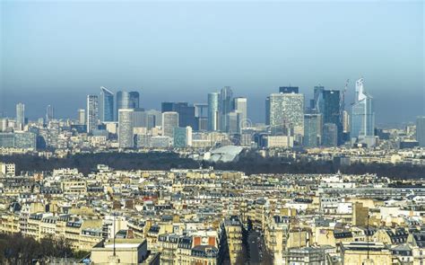 View on La Defense from Eiffel Tower in Paris Editorial Photography ...