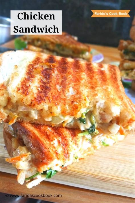 Chicken Sandwich Grilled Chicken And Cheese Sandwich Recipe Faridas Cook Book