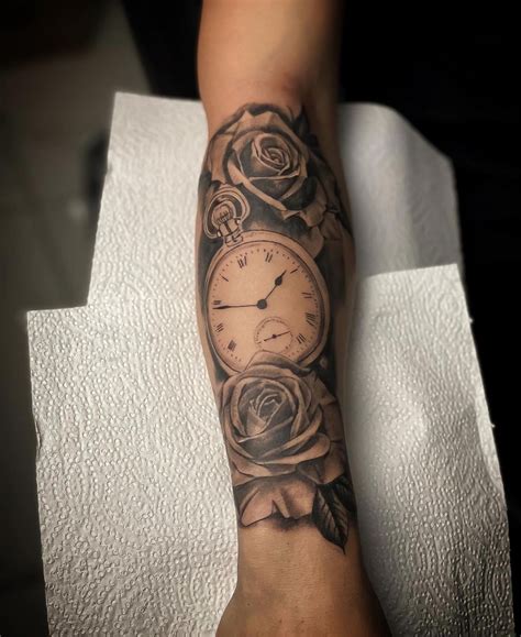 Roses and clock tattoo | Clock tattoo, Tattoos, Instagram photo