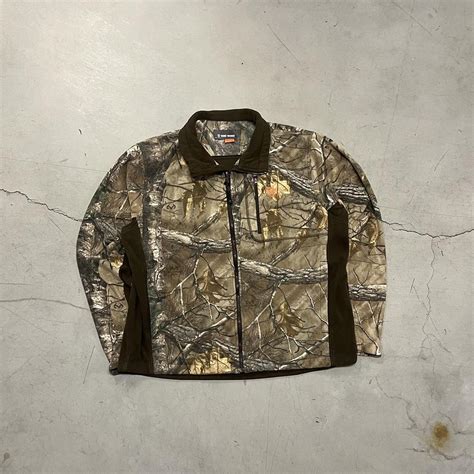 Vintage S Realtree Camo Fleece Zip Up Jacket Depop