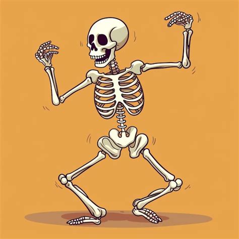 Premium AI Image | cartoon skeleton dancing with arms outstretched in a ...