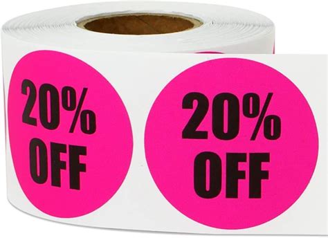 Amazon.com : 300 Percentage Off Stickers, 1.5" Round 20 Percent Off ...