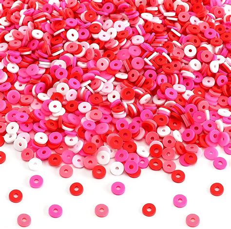 Amazon Augshy Pcs Valentine S Day Red Pink White Clay Beads