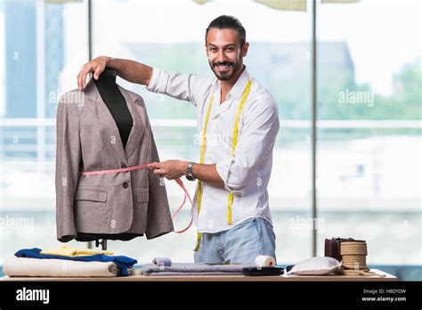 Young Tailor Working On New Clothing Design Stock Photo Alamy