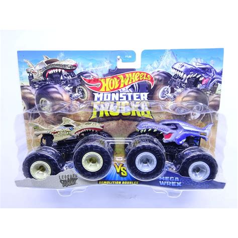 Hot Wheels Monster Trucks Leopard Shark Vs Mega Wrex Shopee Malaysia