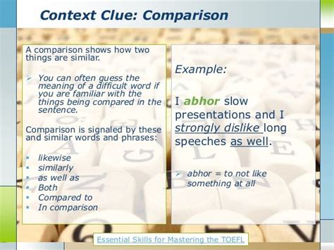 Essential Toefl Skill Understanding Vocabulary Context Clues