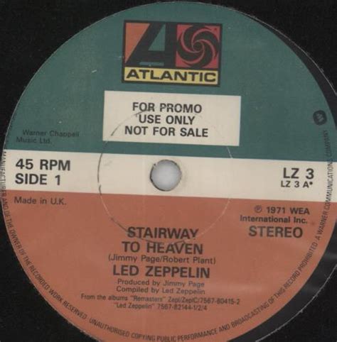 Led Zeppelin Stairway To Heaven Press Sheet UK Promo 7 Vinyl Single