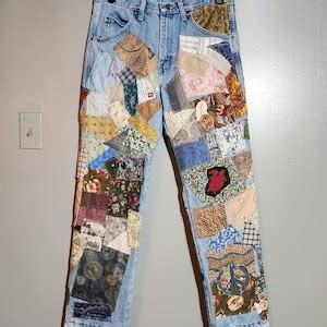 33 Patch Jeans Men Women Patchwork Denim Both Sides With Tons of ...