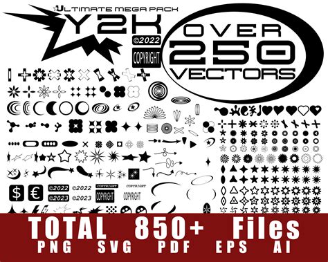 Y2K Aesthetic Vector Icons Bundle Over 250 Vectors For Etsy Norway