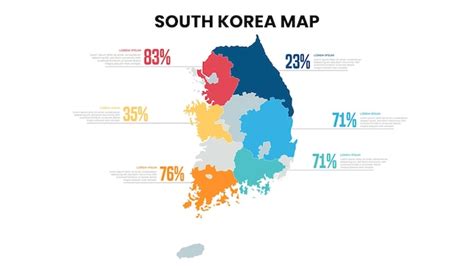 Moderno Mapa De Corea Del Sur Template De Infograf A En Porcentaje Mapa