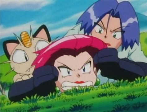 James And Meowth Holding Back Jessie James Pokemon Team Rocket Anime