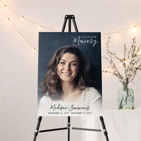 In Loving Memory Photo Celebration Of Life Funeral Foam Board Zazzle