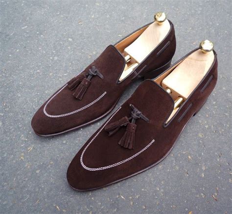 Handmade Chocolate Brown Shoes Men S Loafer Slip On Moccasin Suede