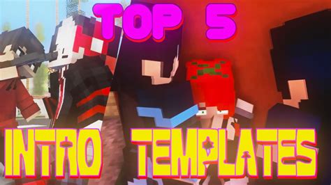 TOP 5 INTRO TEMPLATES MINE IMATOR MINECRAFT ANIMATIONS YouTube