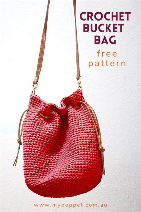 Crochet Pattern Drawstring Bucket Bag My Poppet Makes Crochet