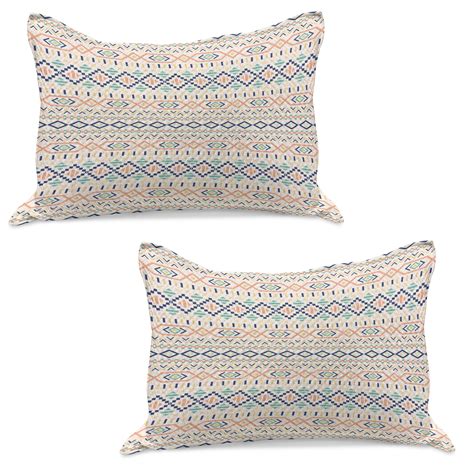 Geometric Knitted Quilt Pillowcover Set Of Tribal Culture