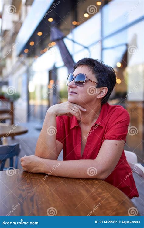 Beautiful Happy Mature Woman In The Sunglasses Stock Photo Image Of