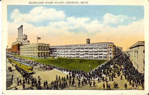 Ford Highland Park Plant Classic Postcard | Vintage michigan, National ...