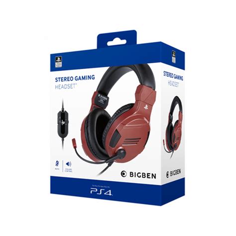 BigBen Sony Official Stereo Gaming Headset Red Video Games Zatu