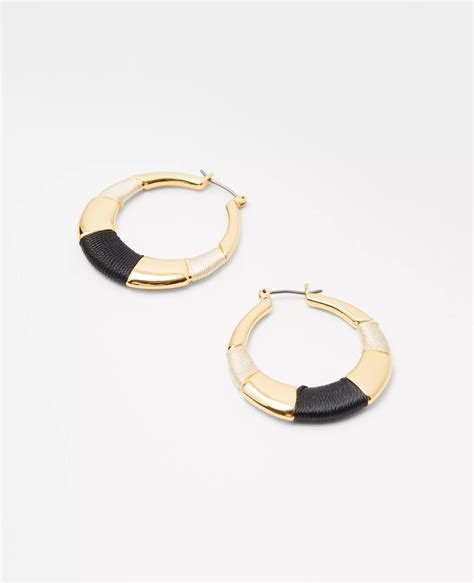 Thread Wrapped Hoop Earrings