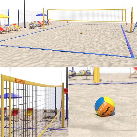 Volleyball Court Ground D Cgtrader Ds Max Low Poly Models Modelos