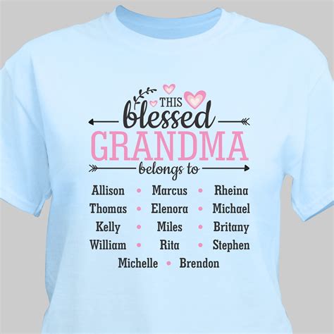 Personalized Blessed Grandma T-Shirt | Grandma tshirts, Grandma shirts ...