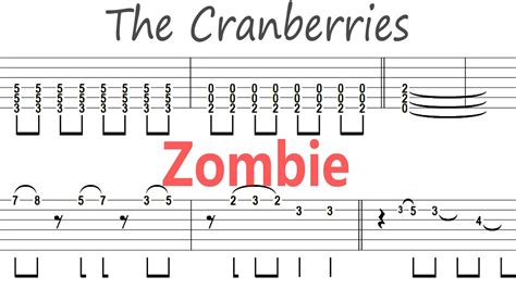 The Cranberries Zombie Guitar Solo Tab Backingtrack Youtube