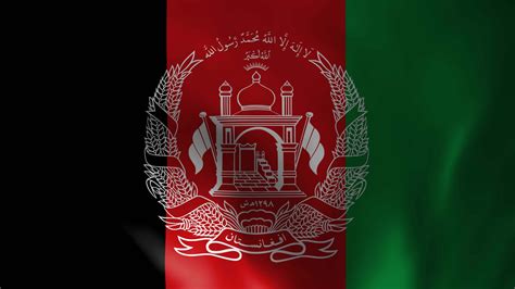 Afghanistan waving flag seamless loop animation. The National flag of ...