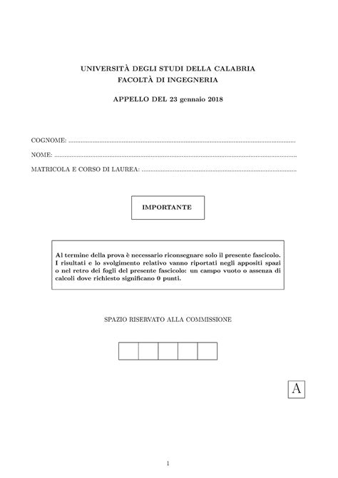 Esame 23 Gennaio 2018 Domande Risposte UNIVERSITA DEGLI STUDI DELLA