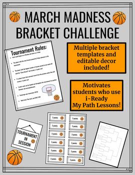 March Madness Bracket Challenge works with I-READY MY PATH Lessons! 100 ...