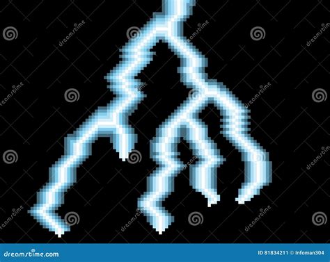 Lightning In Style Pixel Stock Vector Illustration Of Electrical