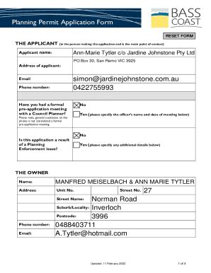 Fillable Online Planning Permit Application Online Form Fax Email